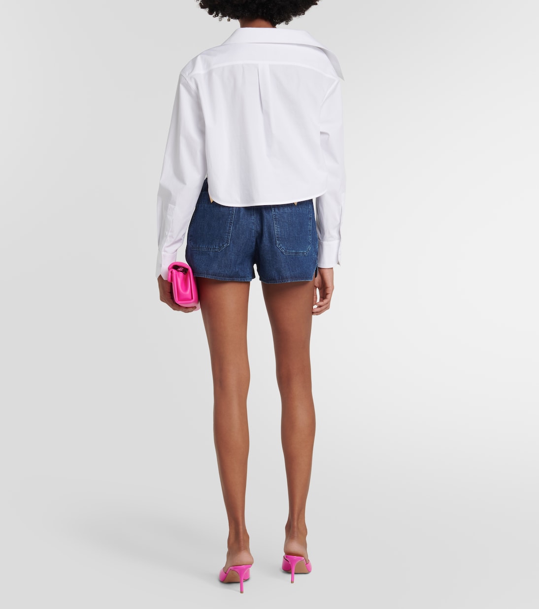 Camicia asimmetrica in cotone cropped | Valentino