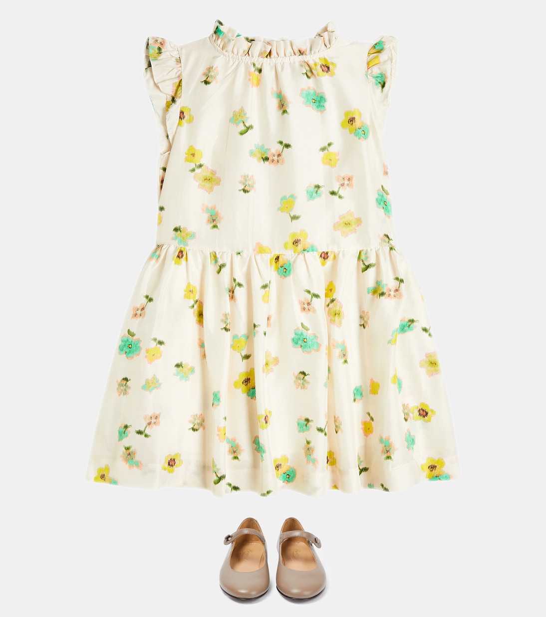 Robe Chrissy en soie à fleurs | Bonpoint