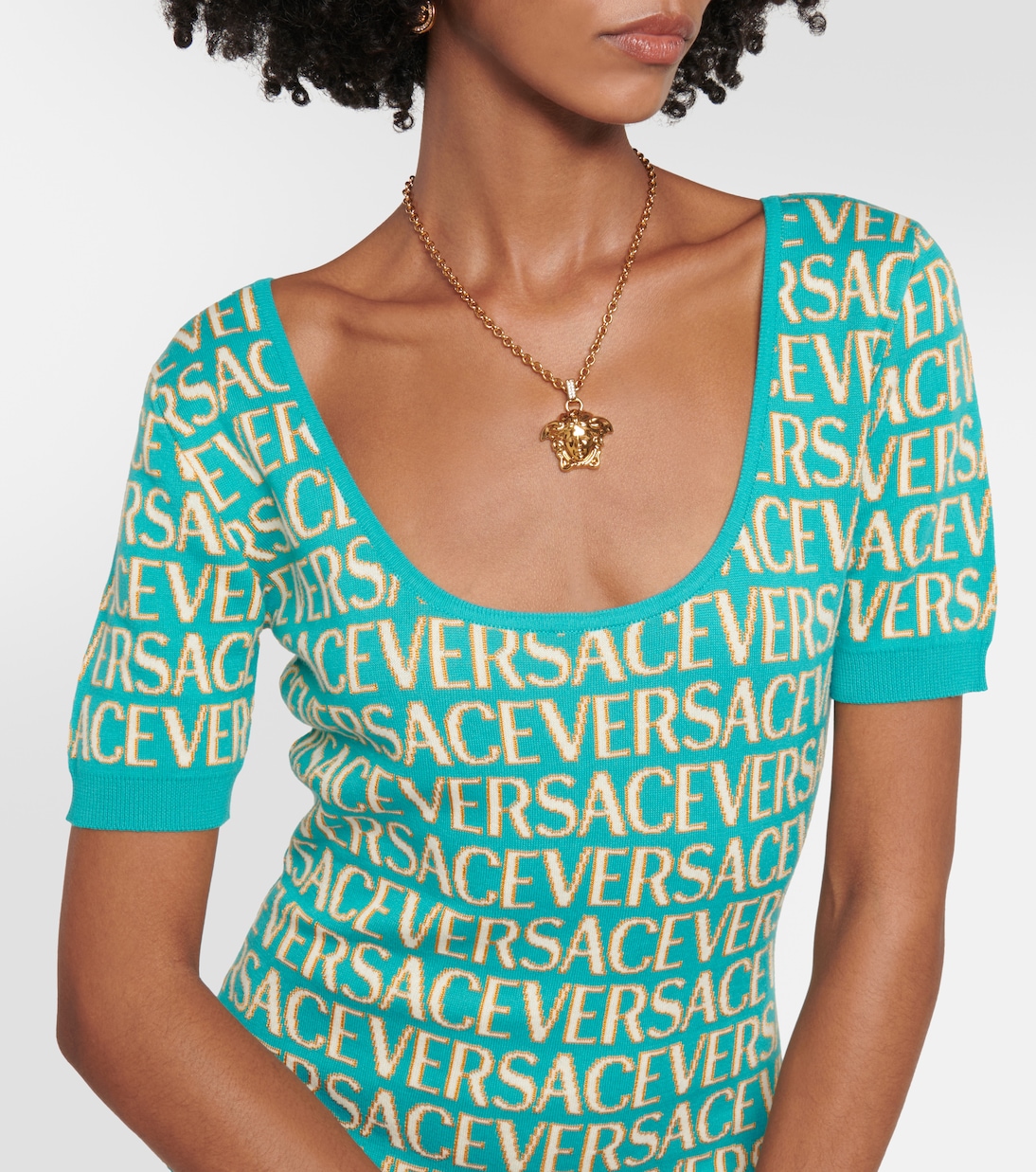 Versace Allover intarsia minidress | Versace