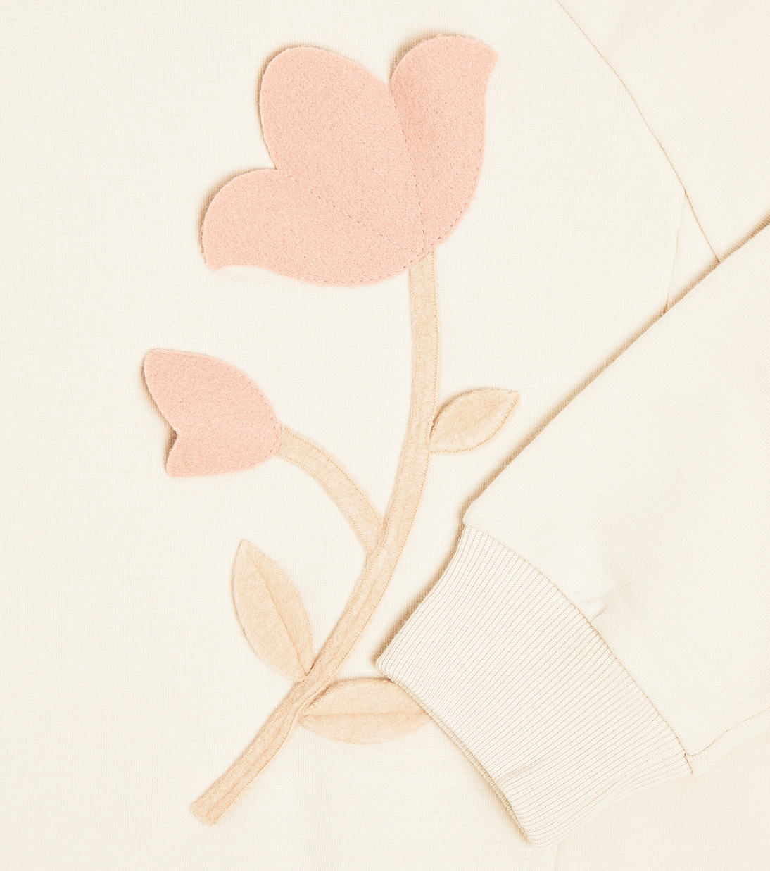 Sudadera de algodón con aplique floral | Il Gufo