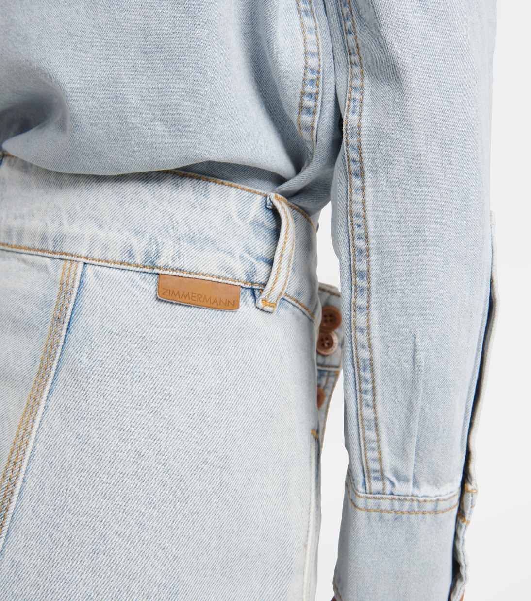 Falda midi August en denim | Zimmermann