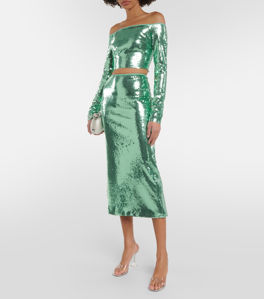 Jupe midi à sequins | David Koma