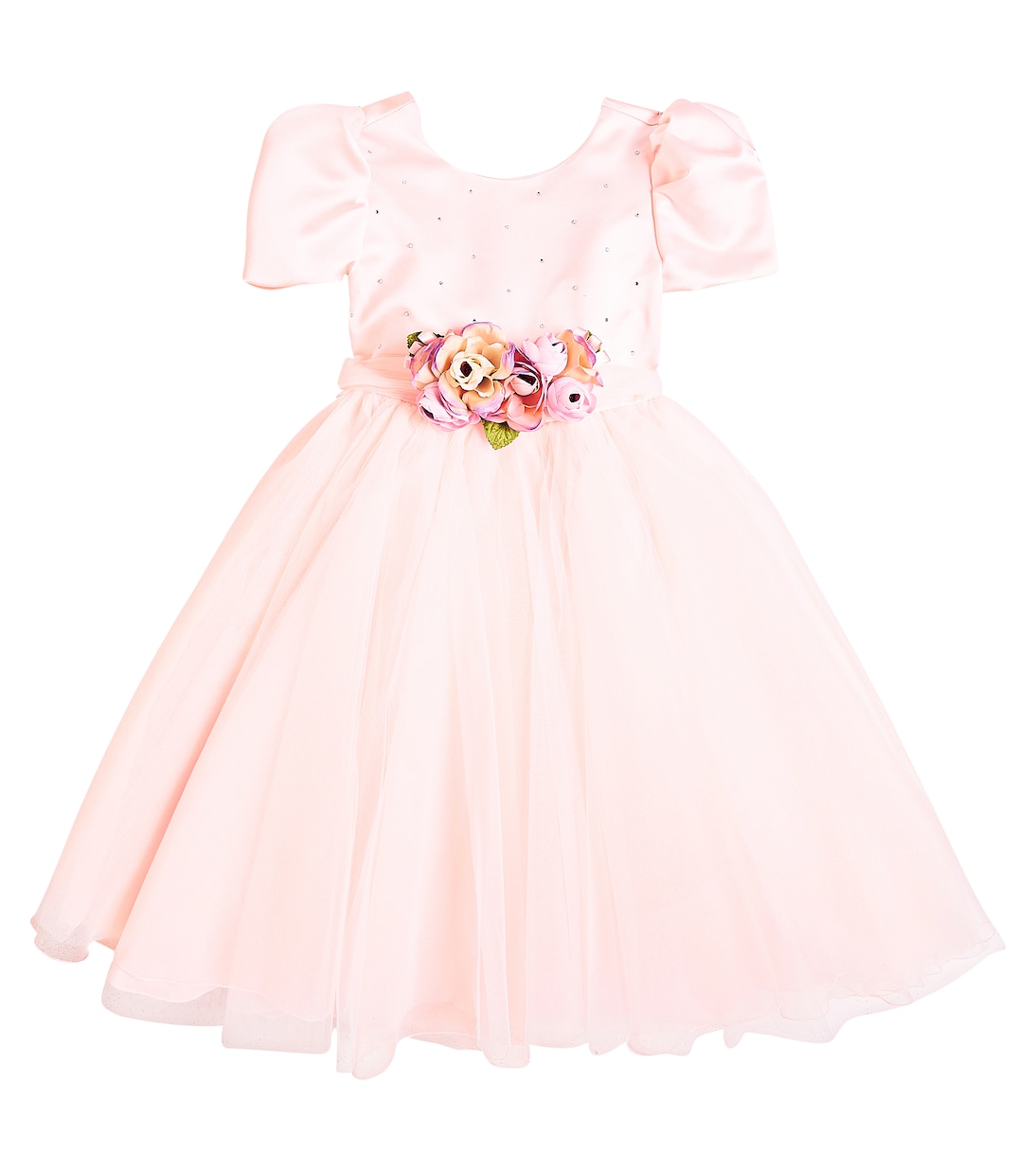 Verziertes Kleid mit Tüll | Monnalisa