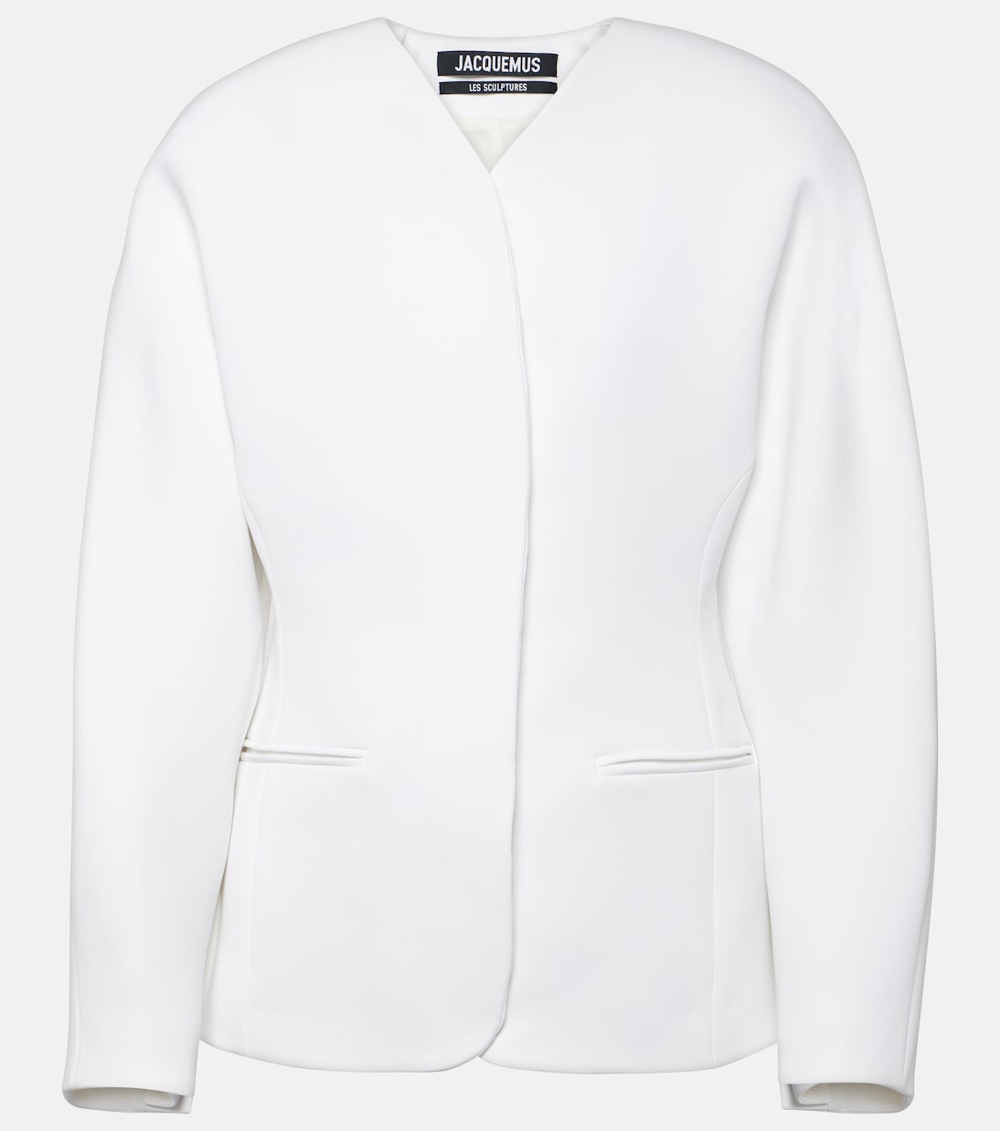 La Veste Ovalo cady jacket in white - Jacquemus | Mytheresa