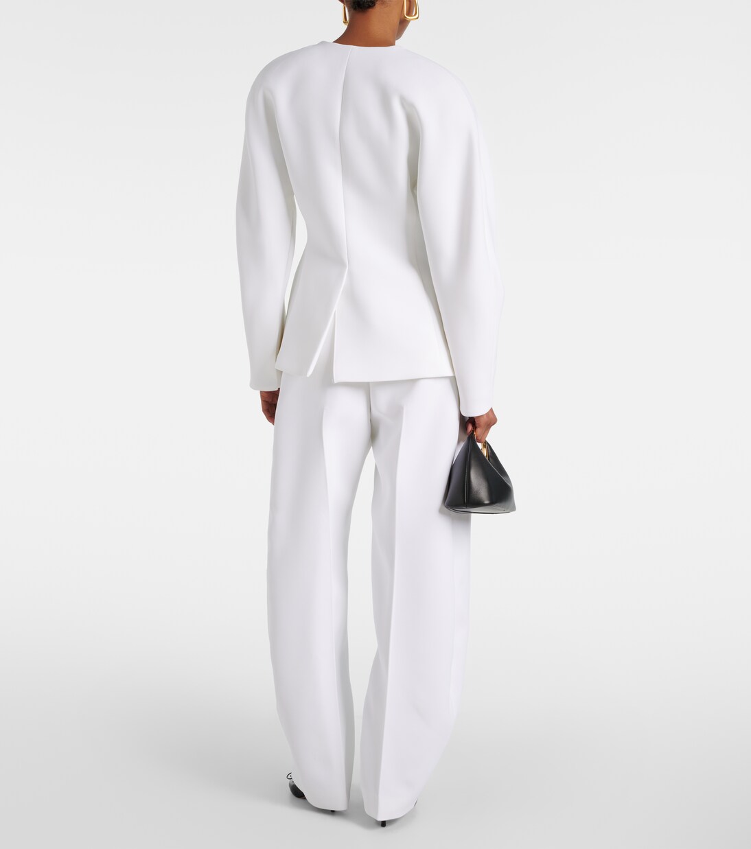 La Veste Ovalo cady jacket in white - Jacquemus | Mytheresa