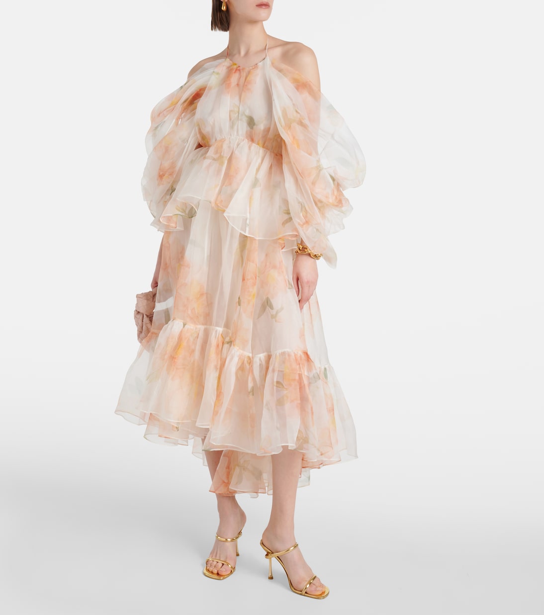 Abito midi Natura in organza di seta | Zimmermann