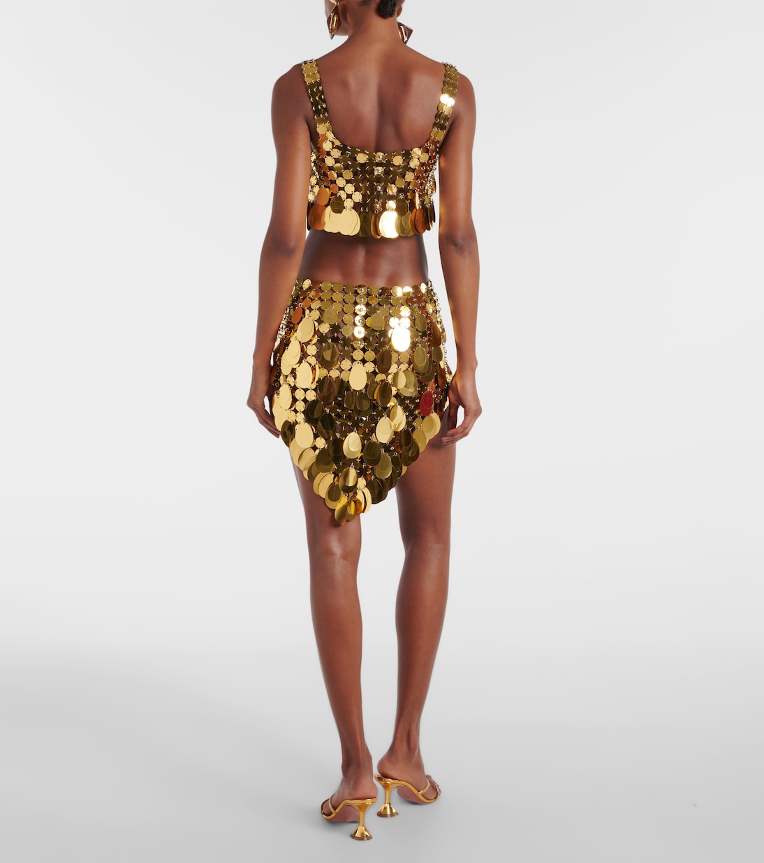 Golden Sparkle Assembly sequined crop top | Rabanne
