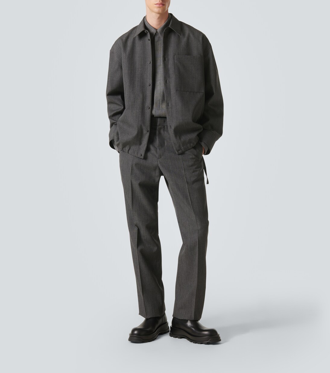 Checked virgin wool overshirt | Jil Sander