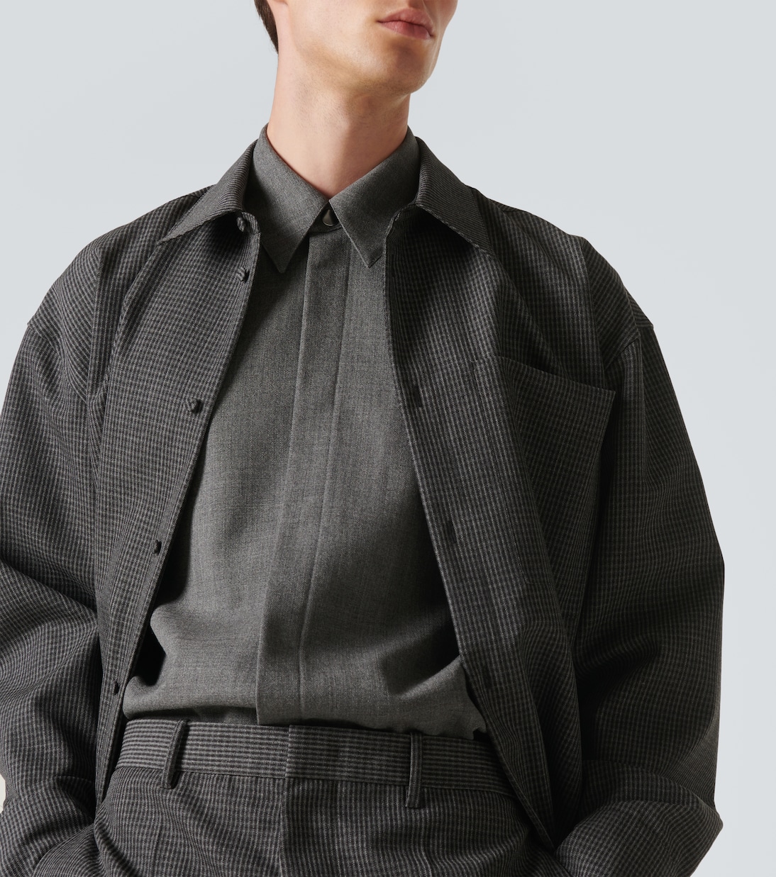 Checked virgin wool overshirt | Jil Sander