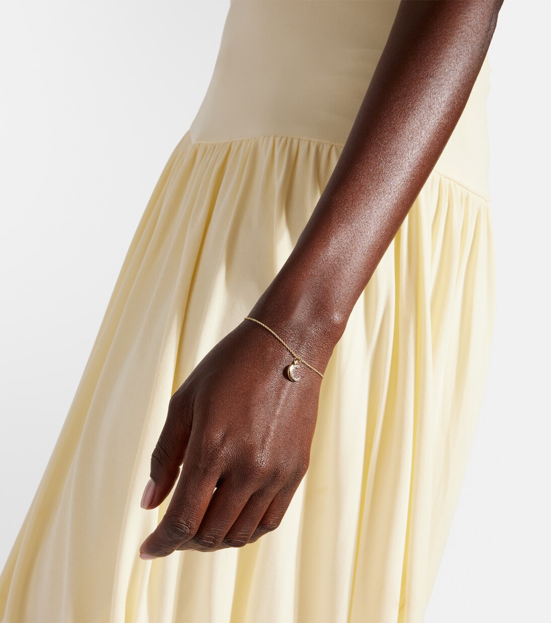 Bracciale in oro giallo e bianco 14kt con diamanti e motivo Luna Crescente per giovani