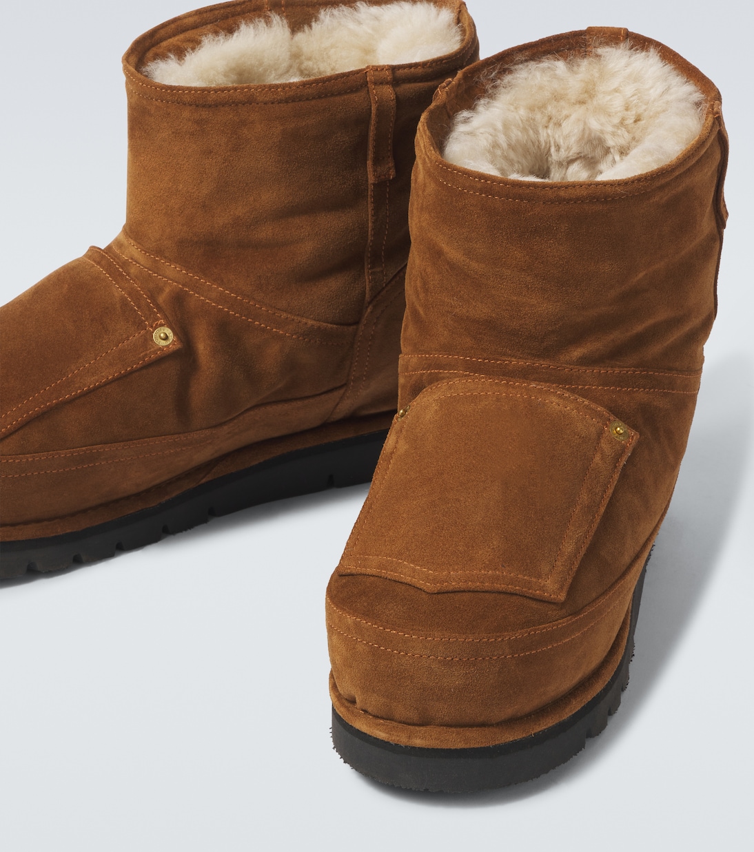 Bottines en daim et shearling | Acne Studios