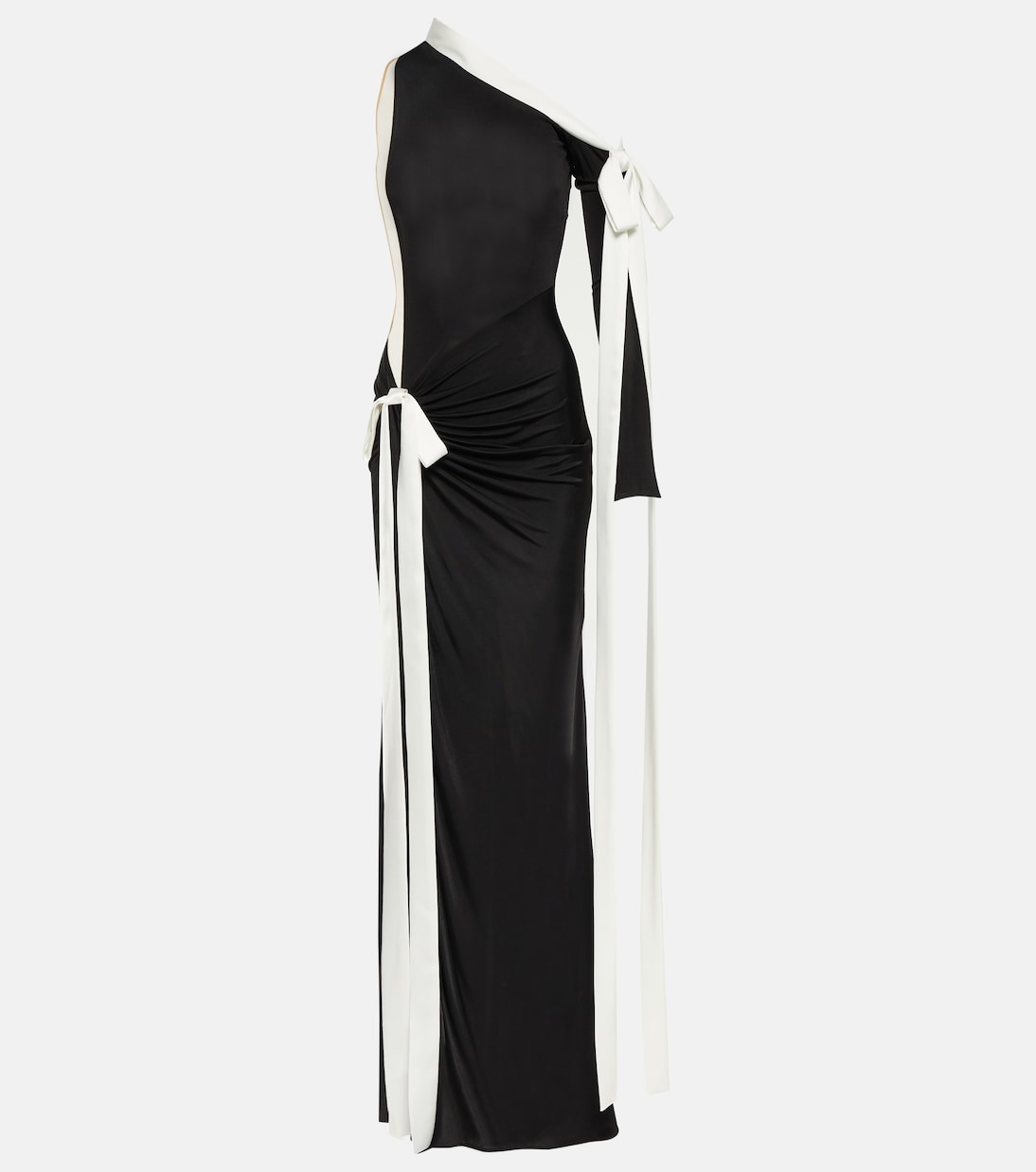 Bow-detail off-shoulder jersey gown | David Koma
