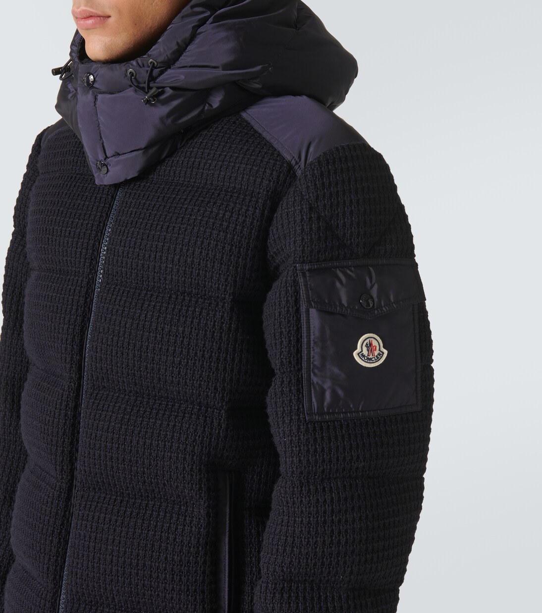 Lagdei paneled wool-blend down jacket | Moncler