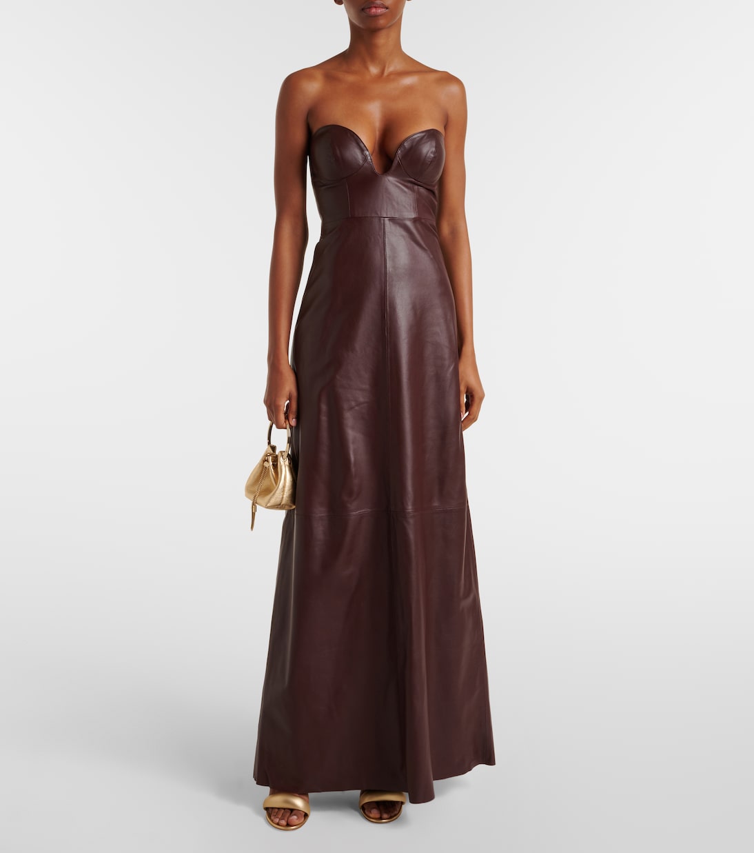 Robe midi en cuir | Dodo Bar Or
