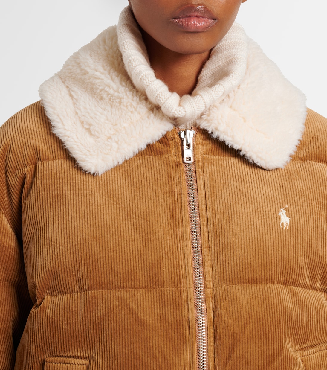 Chaqueta de Plumón con Forro de Pana y Detalles de Pelo Sintético Polo Ralph Lauren para Jóvenes