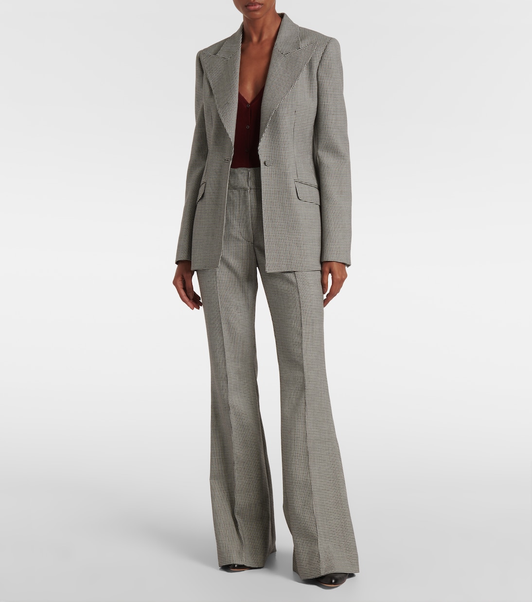 Rhein houndstooth wool flared pants | Gabriela Hearst