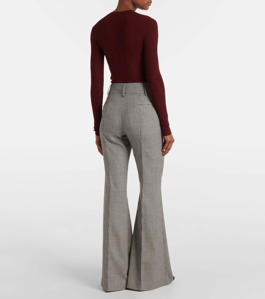 Rhein houndstooth wool flared pants | Gabriela Hearst