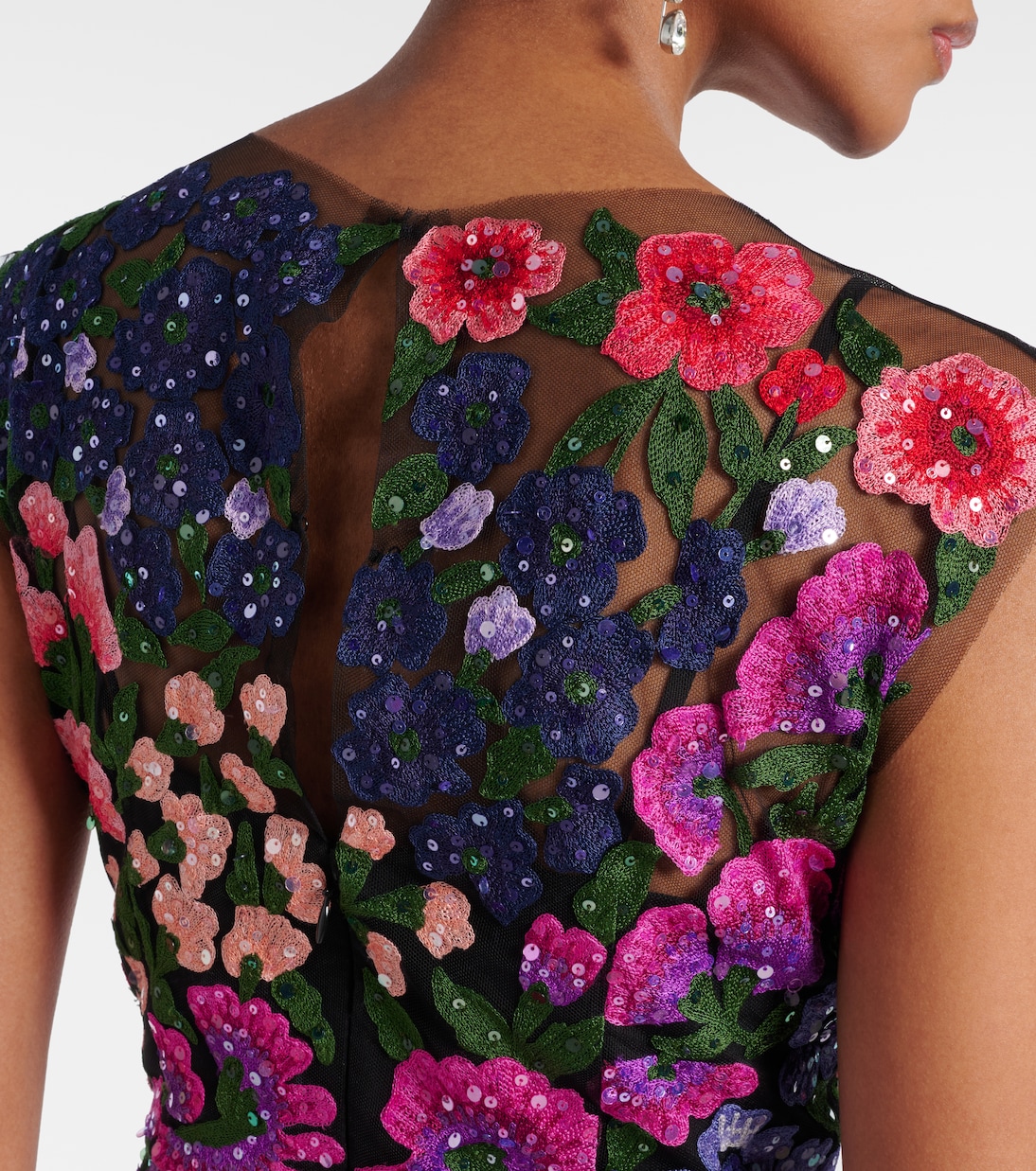 Besticktes Cocktailkleid aus Tüll | Carolina Herrera