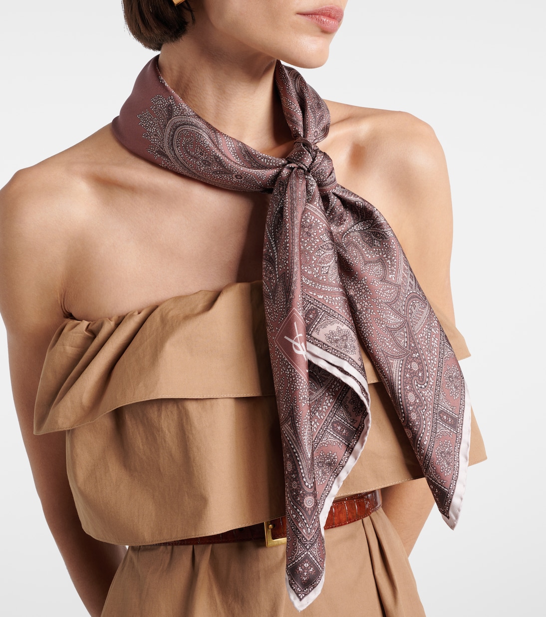 Sciarpa in twill di seta con stampa paisley | Saint Laurent