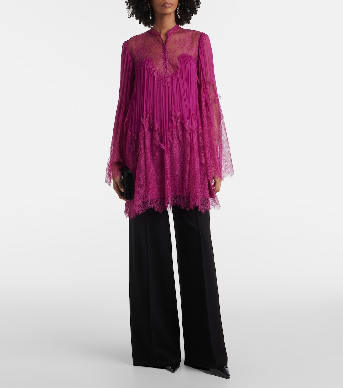 Blusa Jorie in misto seta con pizzo | Costarellos
