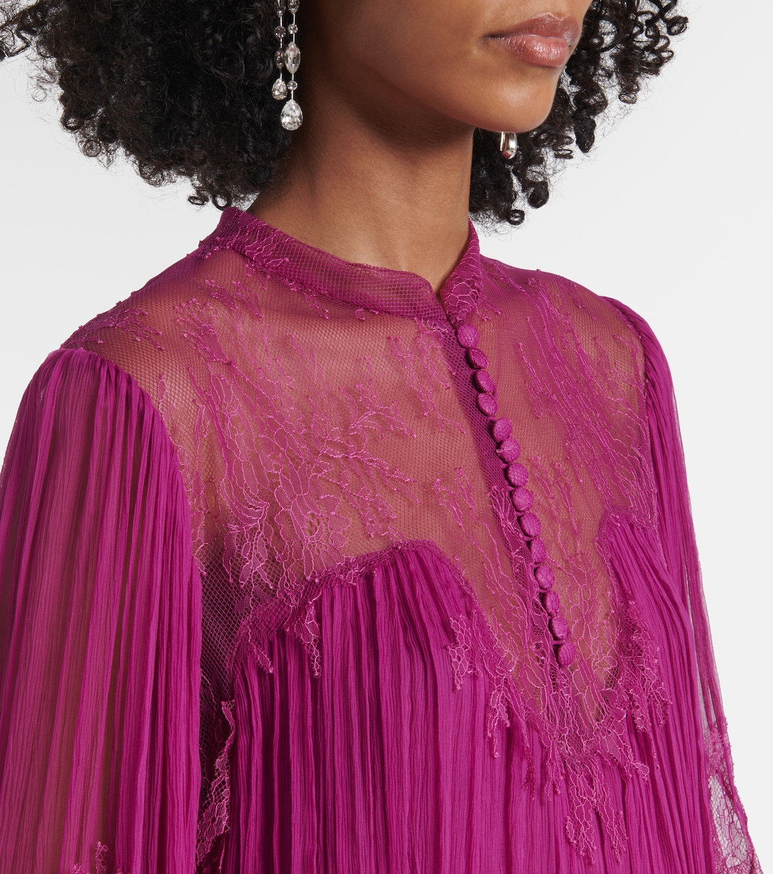 Blusa Jorie in misto seta con pizzo | Costarellos