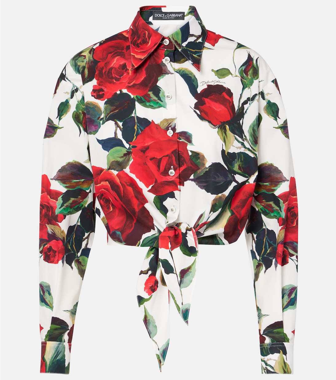 Camicia in cotone con stampa floreale | Dolce&Gabbana