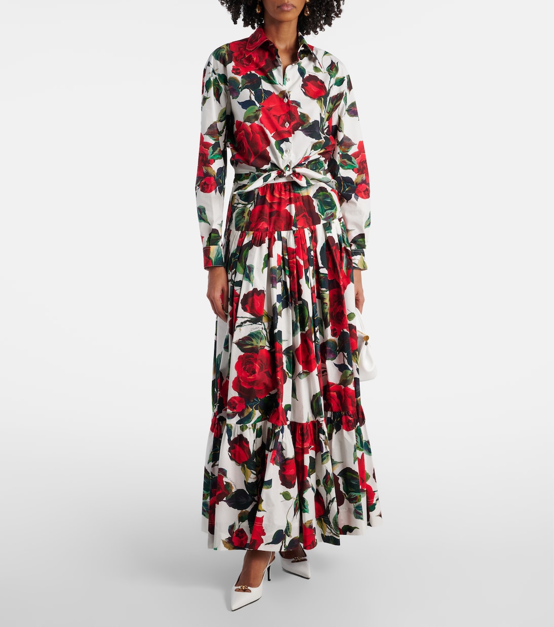 Camicia in cotone con stampa floreale | Dolce&Gabbana