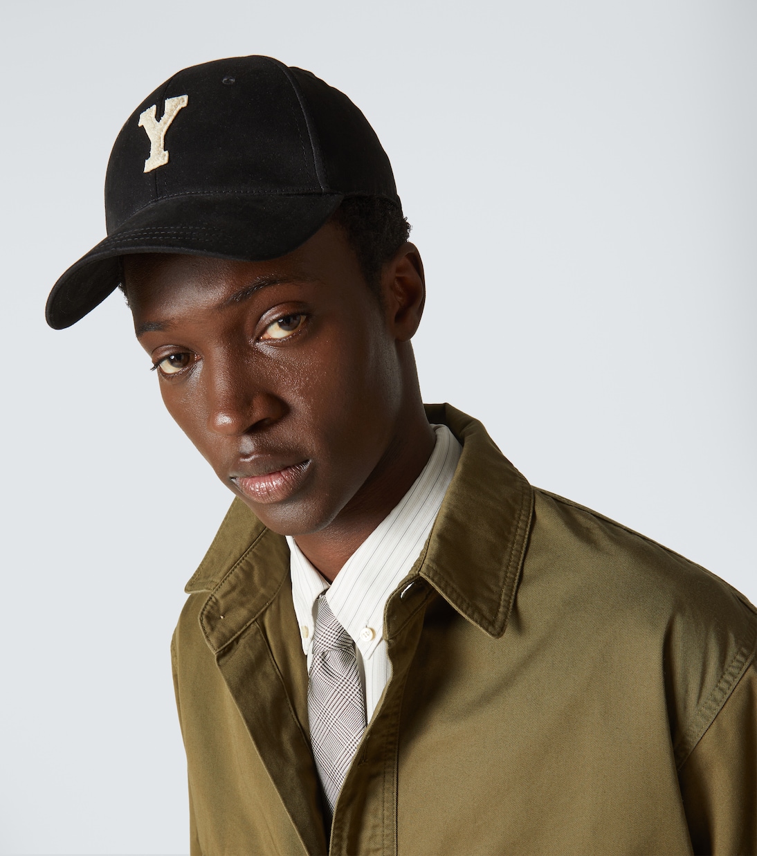 Y patch-appliqué gabardine baseball cap | Saint Laurent