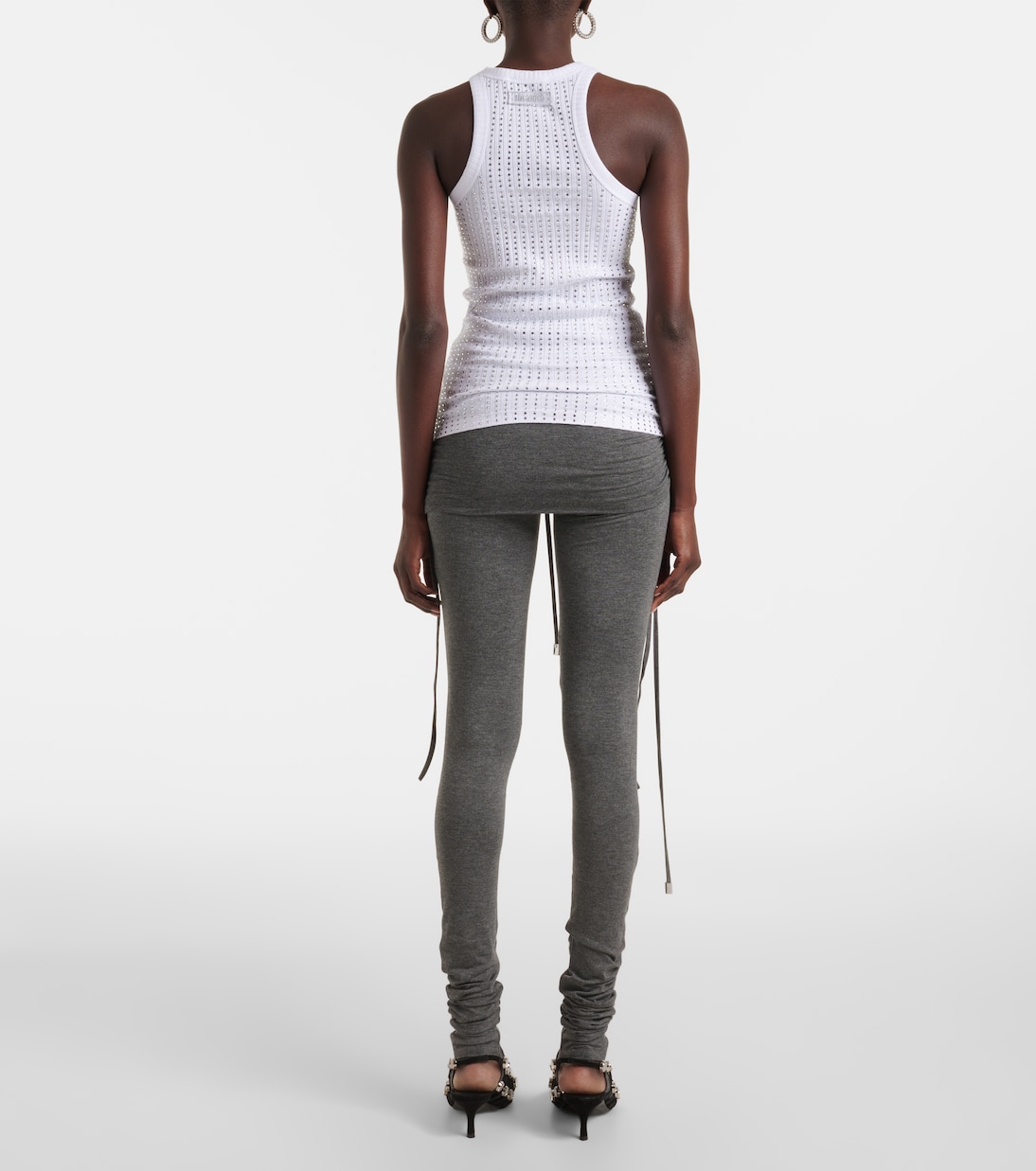 Top in jersey di cotone con cristalli | The Attico