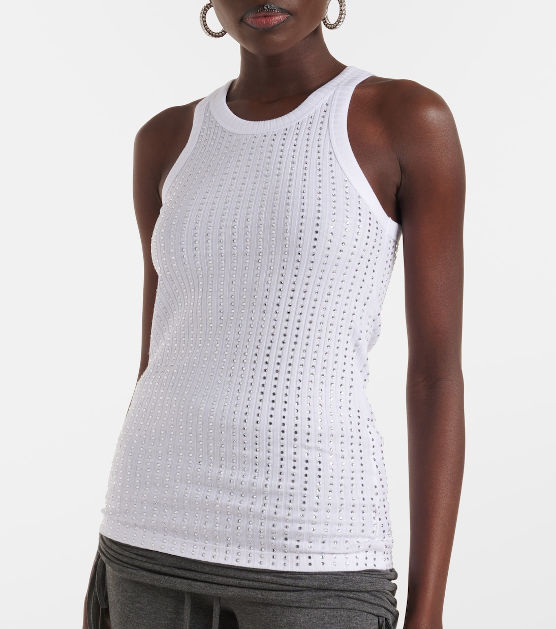 Top in jersey di cotone con cristalli | The Attico