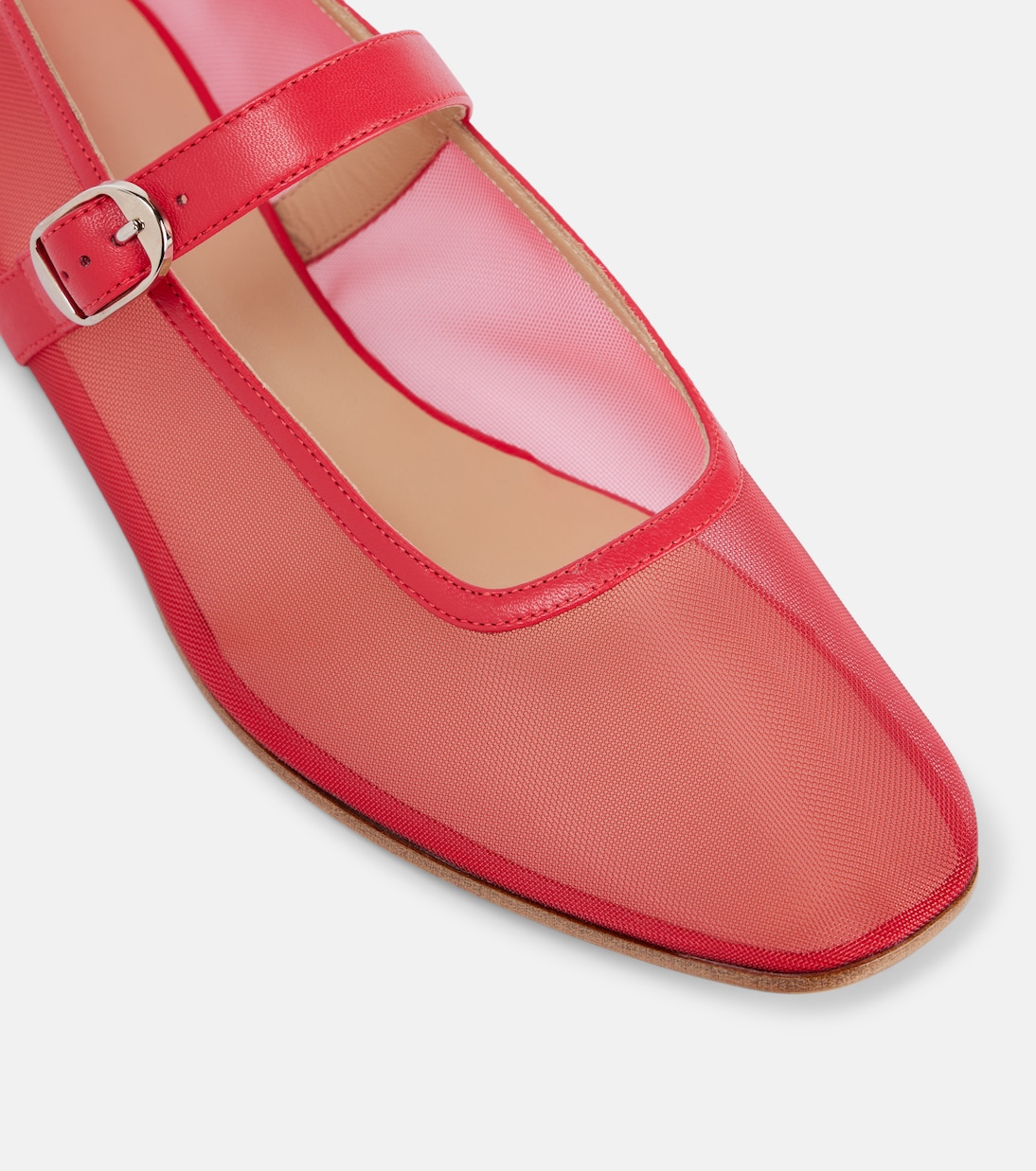 Leather-trimmed mesh Mary Jane flats | Le Monde Béryl