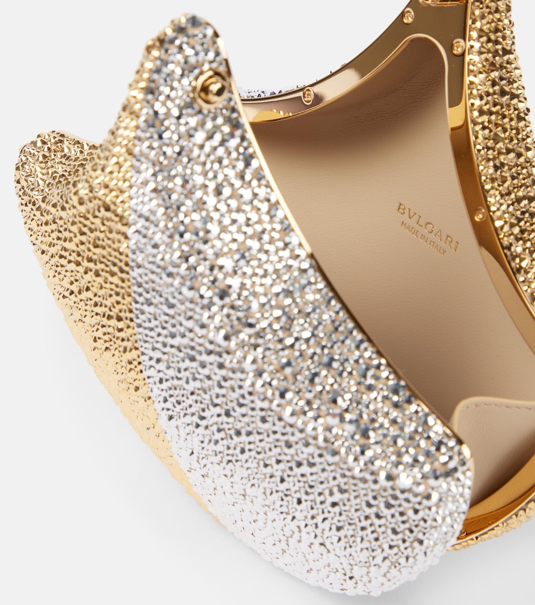 Pochette Gingko en daim à cristaux | Bvlgari