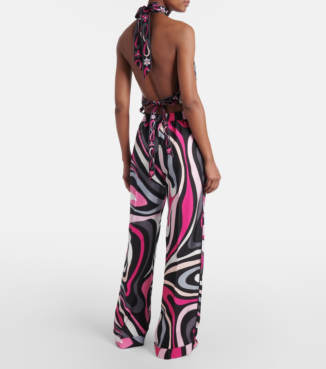 Pantalones rectos Marmo en sarga de seda | Pucci