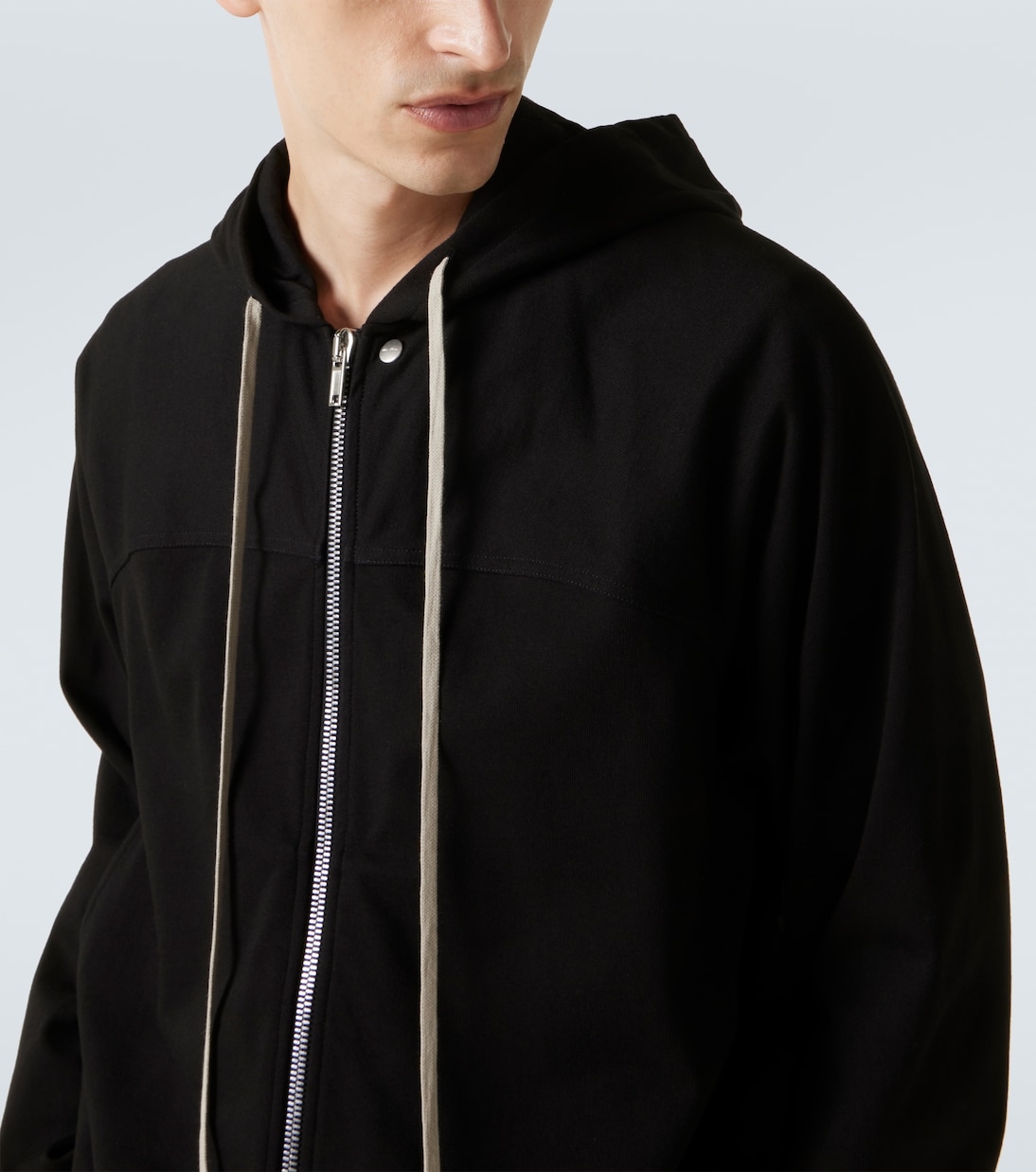 Felpa in jersey di cotone con cappuccio e zip | Rick Owens