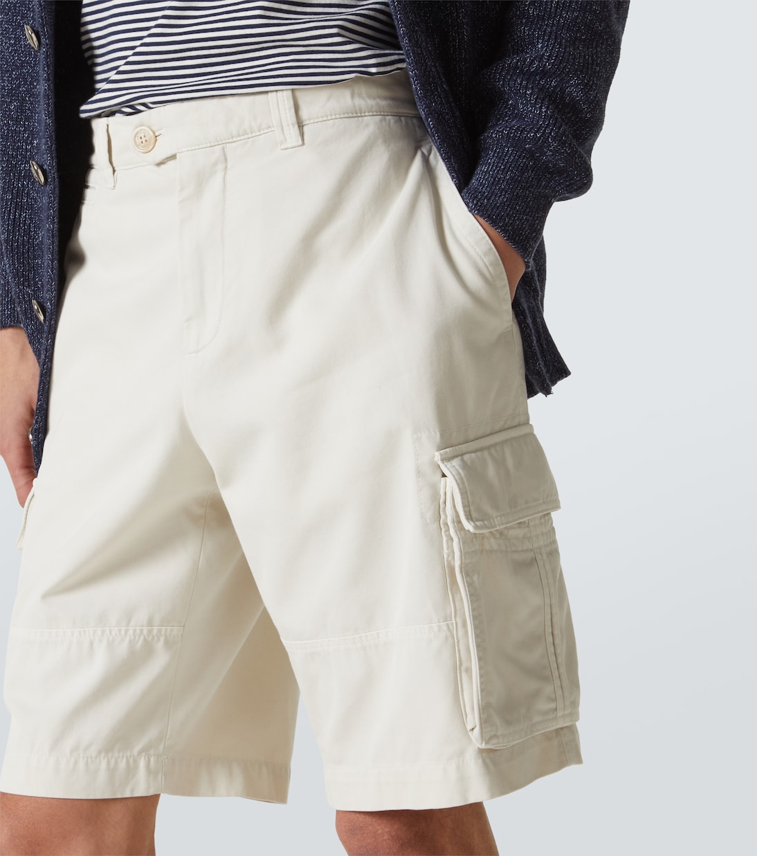 Shorts cargo in cotone e lino | Brunello Cucinelli