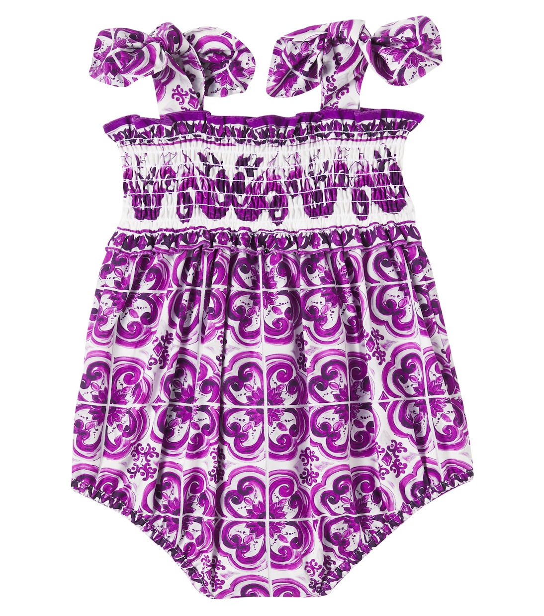 Bebé - body Majolica de popelín de algodón | Dolce&Gabbana Kids