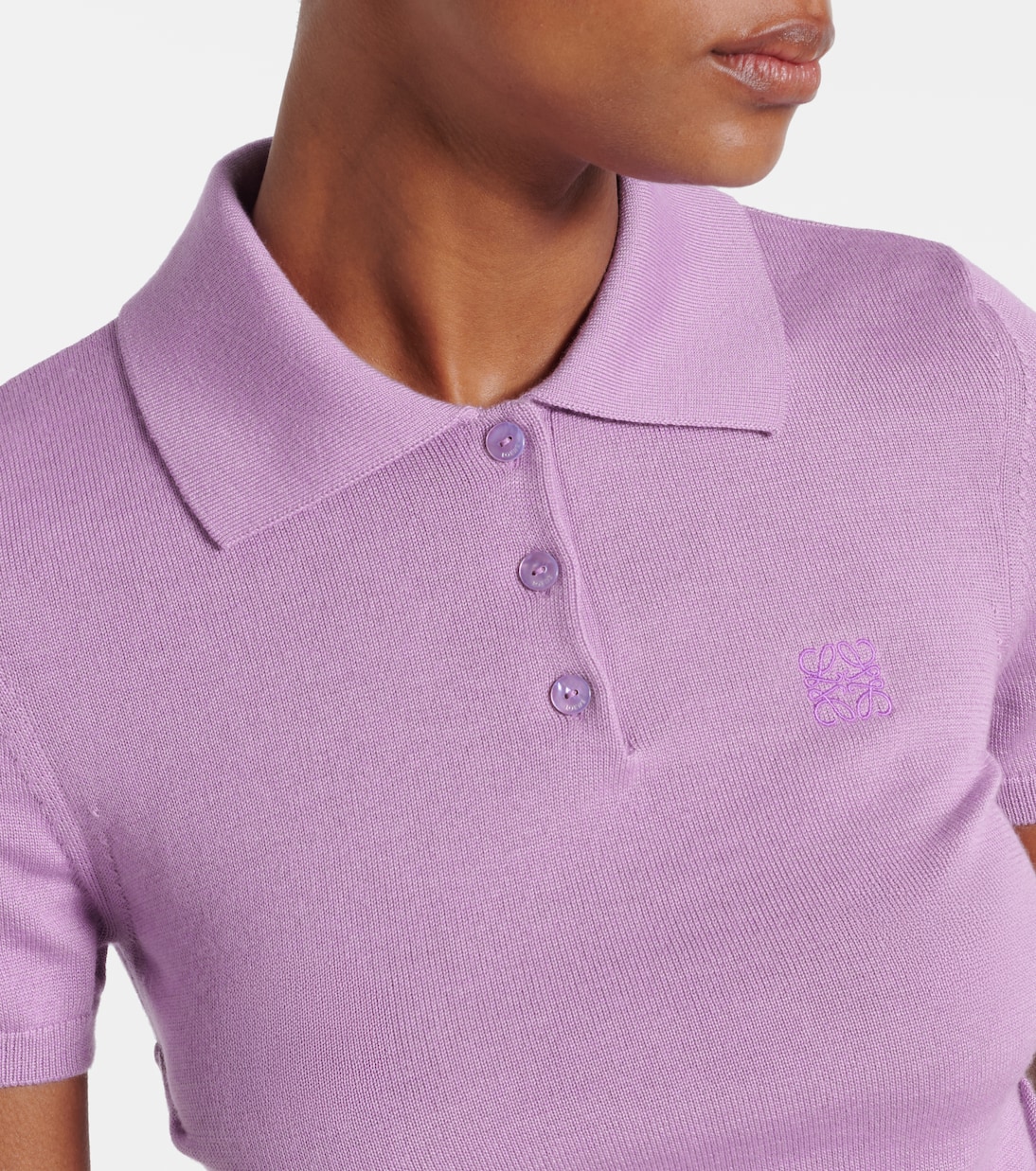 Anagram cashmere and silk polo sweater | Loewe
