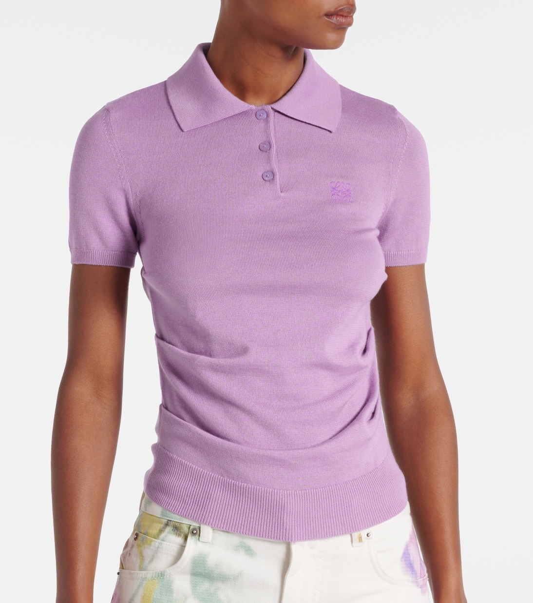 Anagram cashmere and silk polo sweater | Loewe