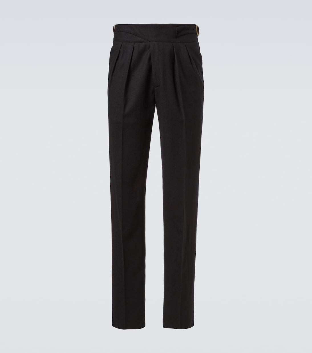 Virgin wool flannel tapered pants | Rubinacci