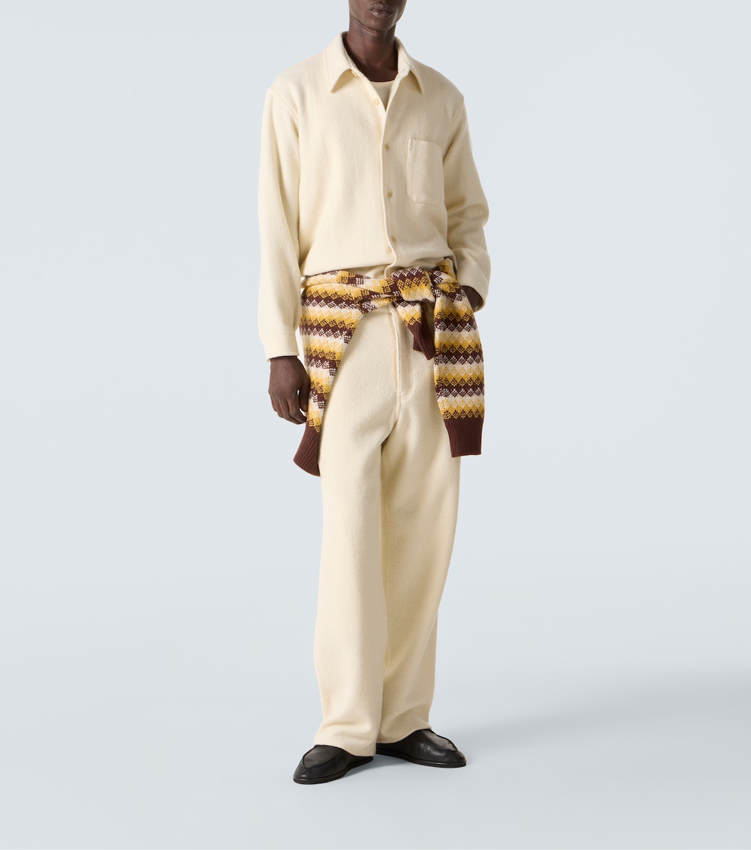 Weite Hose aus Woll-Tweed | Auralee