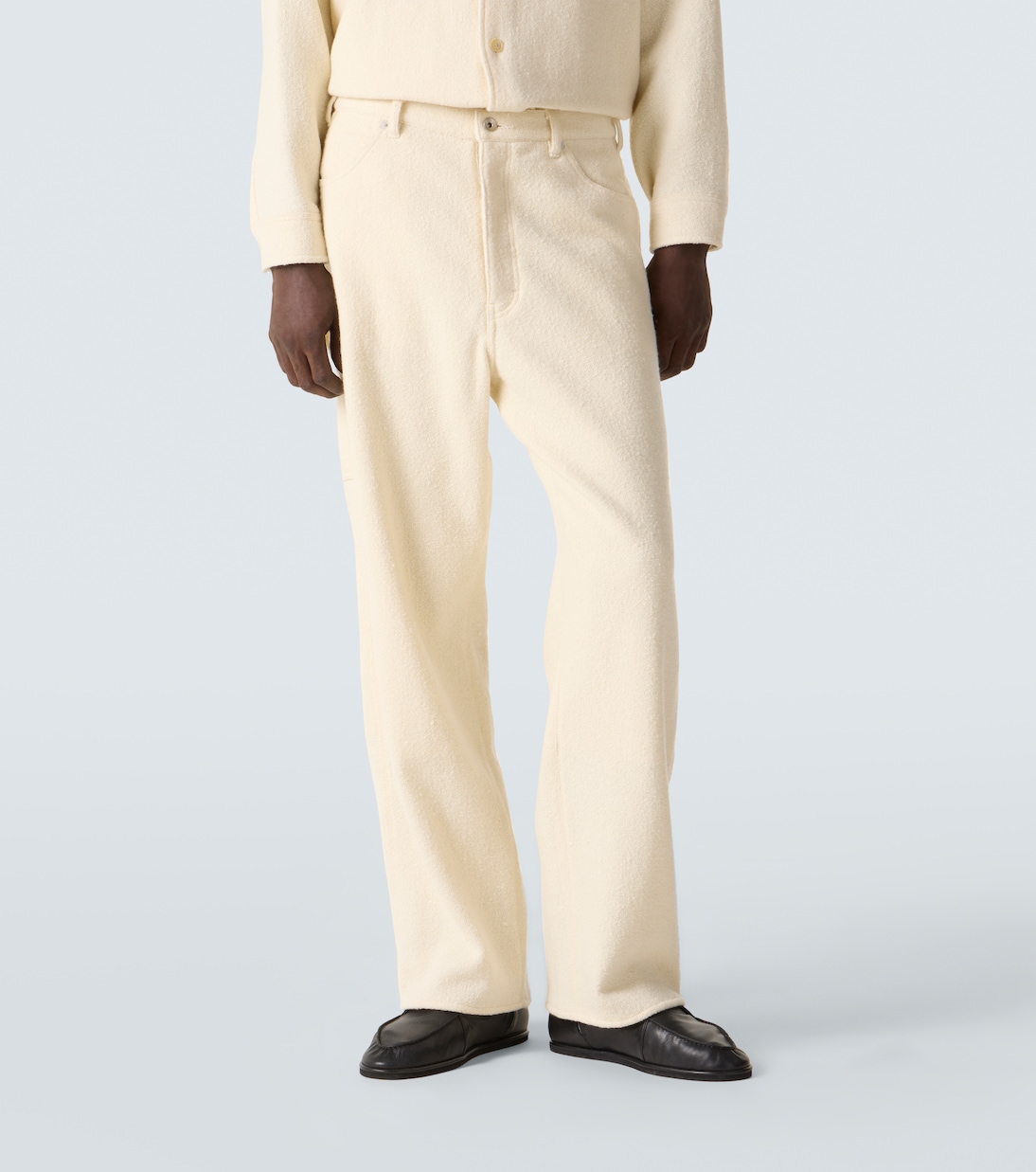 Weite Hose aus Woll-Tweed | Auralee