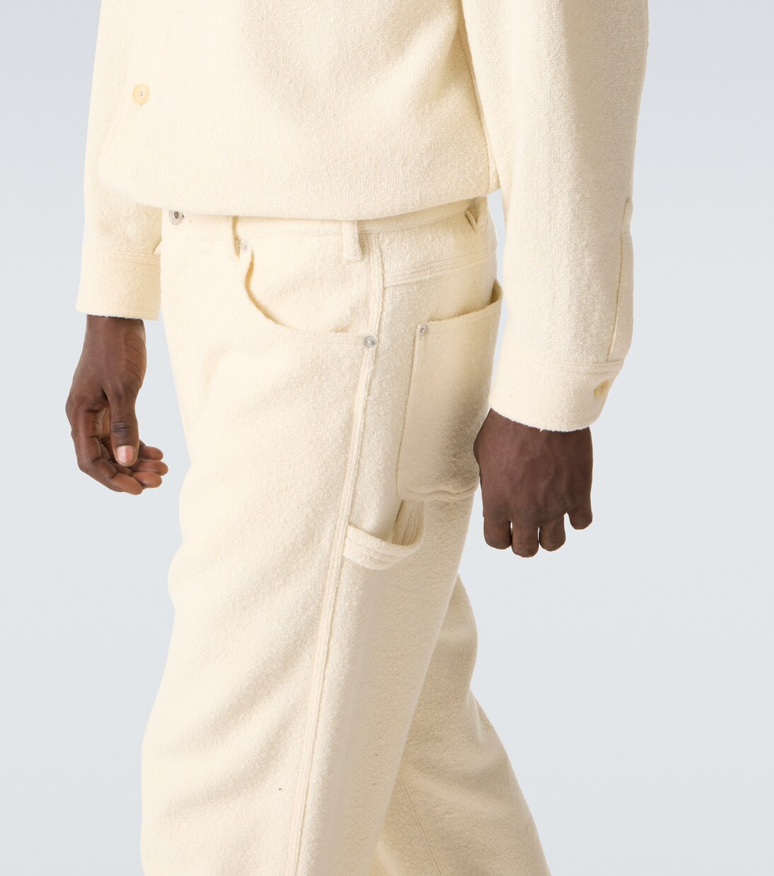 Weite Hose aus Woll-Tweed | Auralee