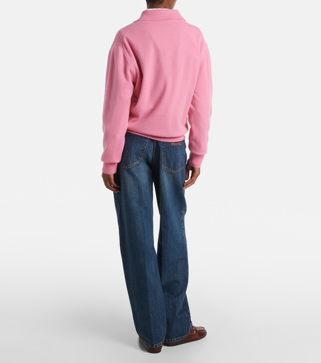 Argyle cashmere polo sweater | Miu Miu