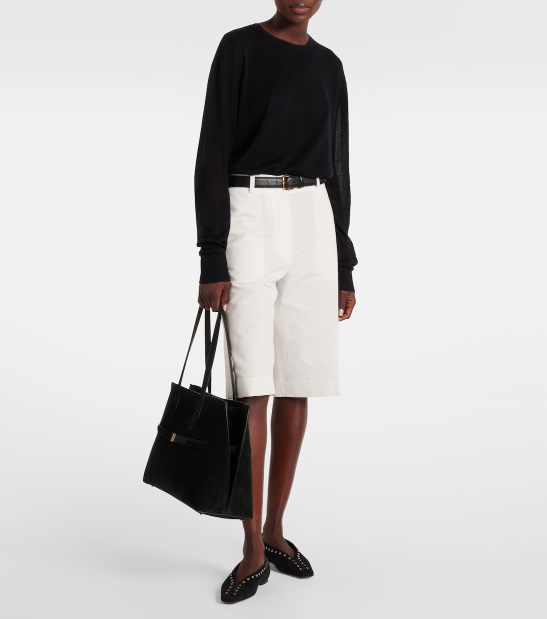 Cotton and linen Bermuda shorts | Toteme