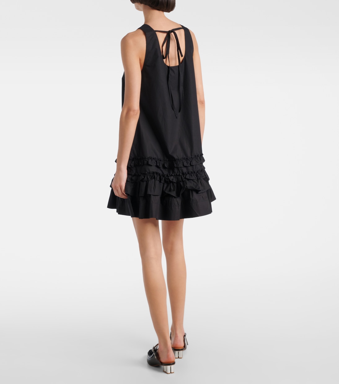 Ruffled cotton poplin minidress | Ganni