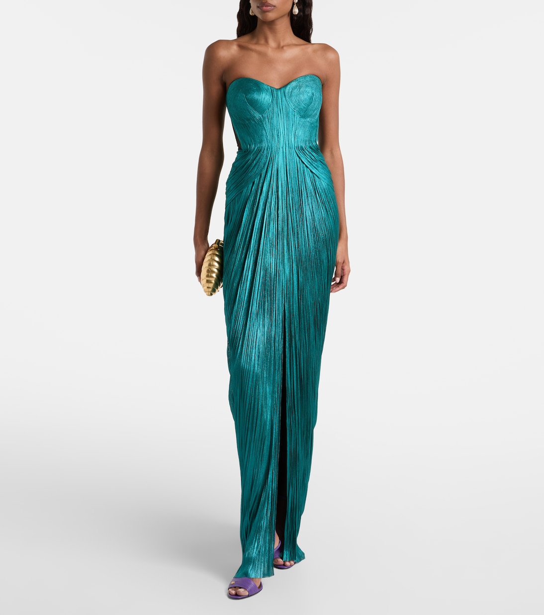 Caly silk mousseline bustier gown | Maria Lucia Hohan