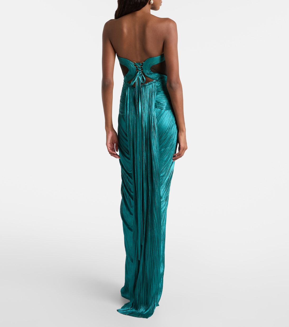 Caly silk mousseline bustier gown | Maria Lucia Hohan