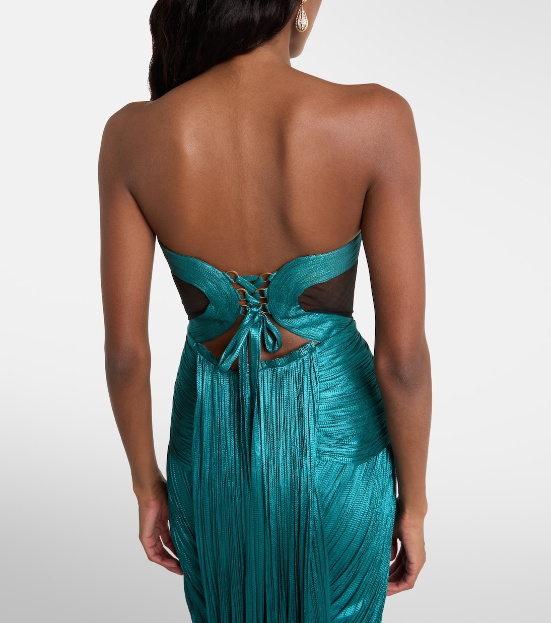 Caly silk mousseline bustier gown | Maria Lucia Hohan
