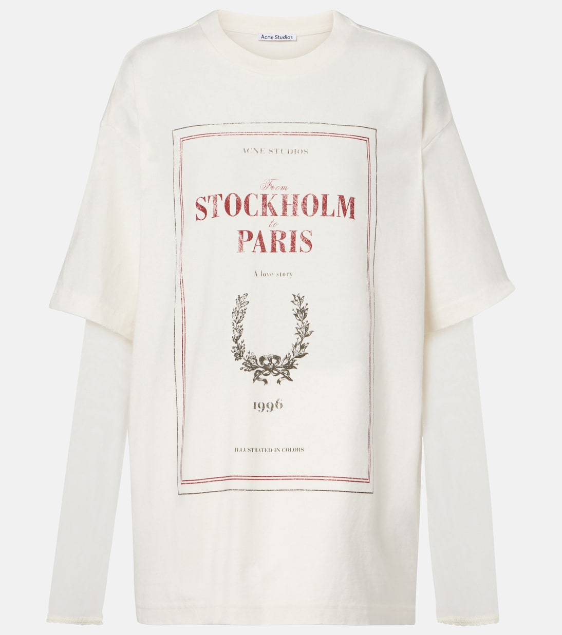Layered printed cotton jersey T-shirt | Acne Studios
