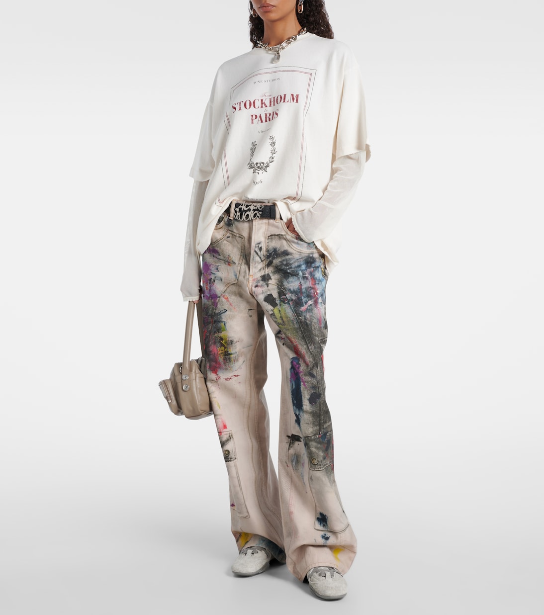Layered printed cotton jersey T-shirt | Acne Studios